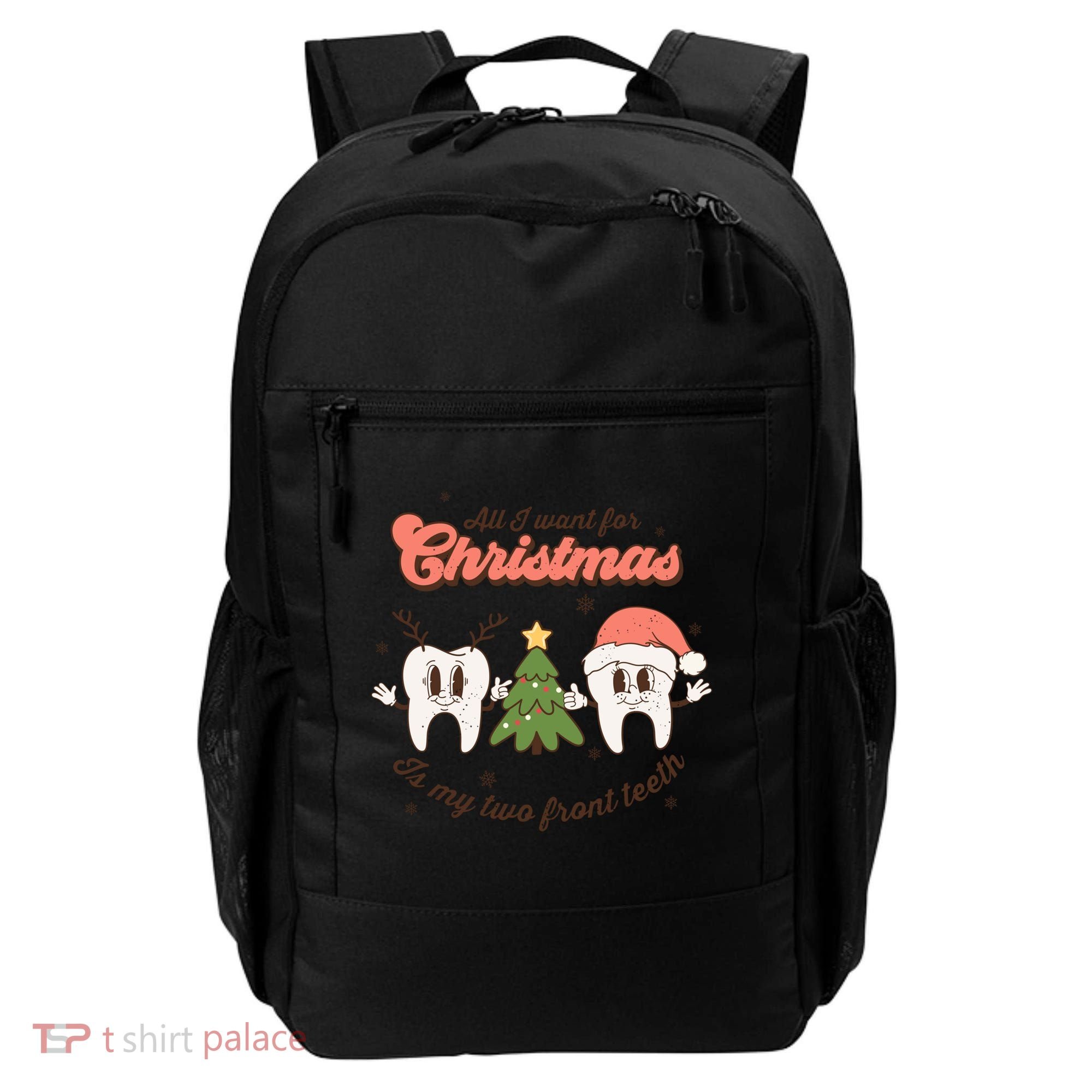 All I Want For Christmas Is My Two Front Teeth Xmas Tree Funny Gift Backpack