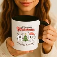 All I Want For Christmas Is My Two Front Teeth Xmas Tree Funny Gift Coffee Mug thumb 3