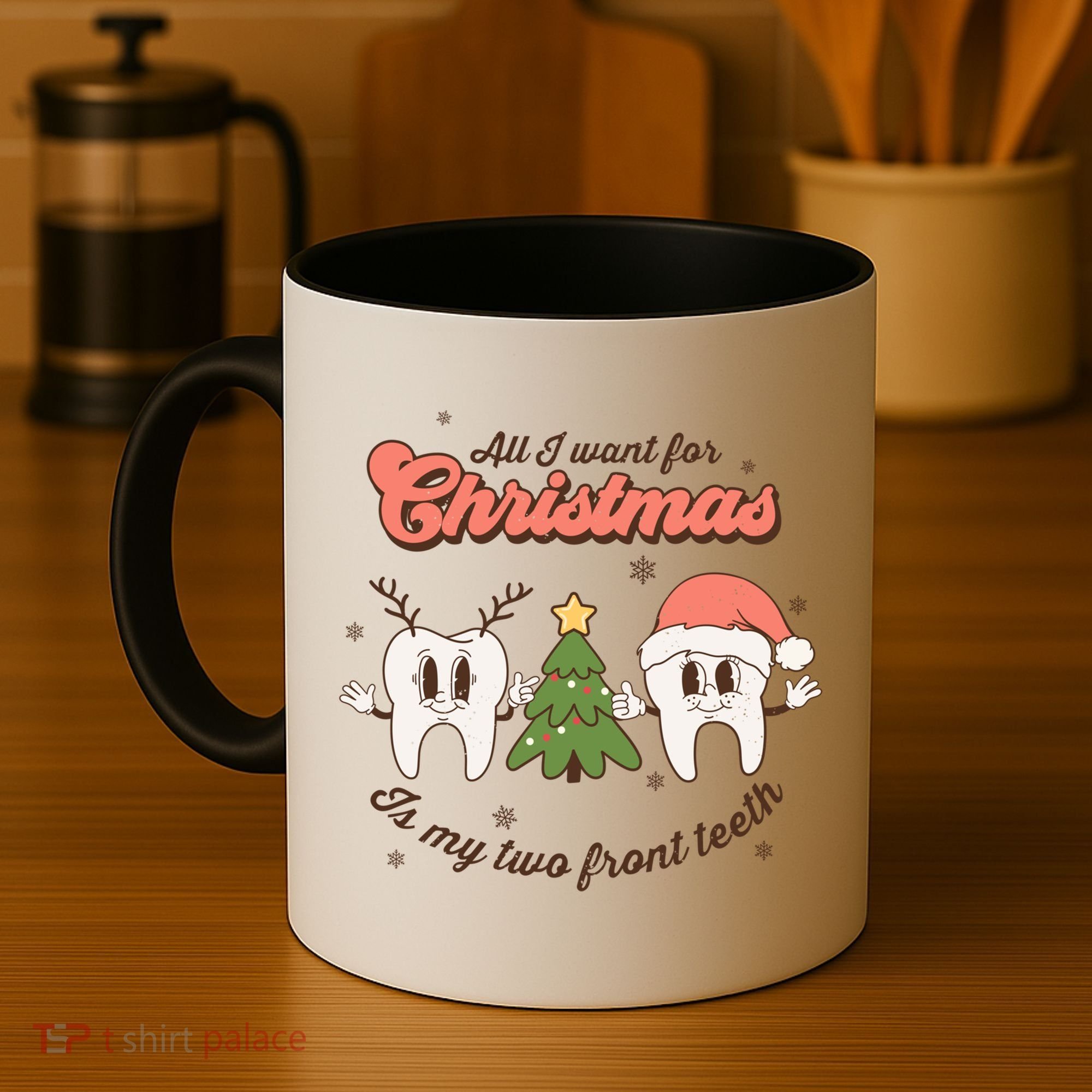 All I Want For Christmas Is My Two Front Teeth Xmas Tree Funny Gift Coffee Mug