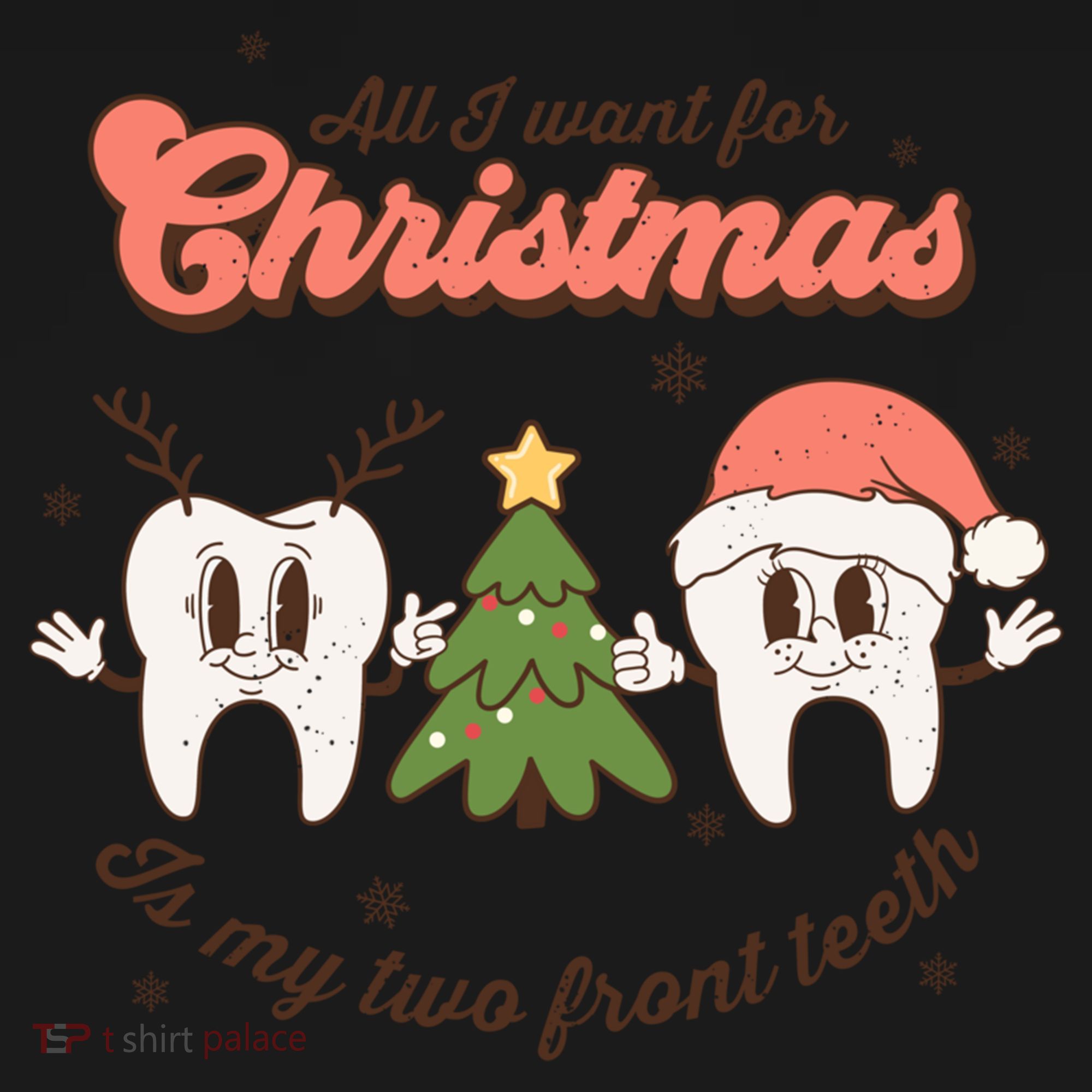 All I Want For Christmas Is My Two Front Teeth Xmas Tree Funny Gift Women's Hoodie