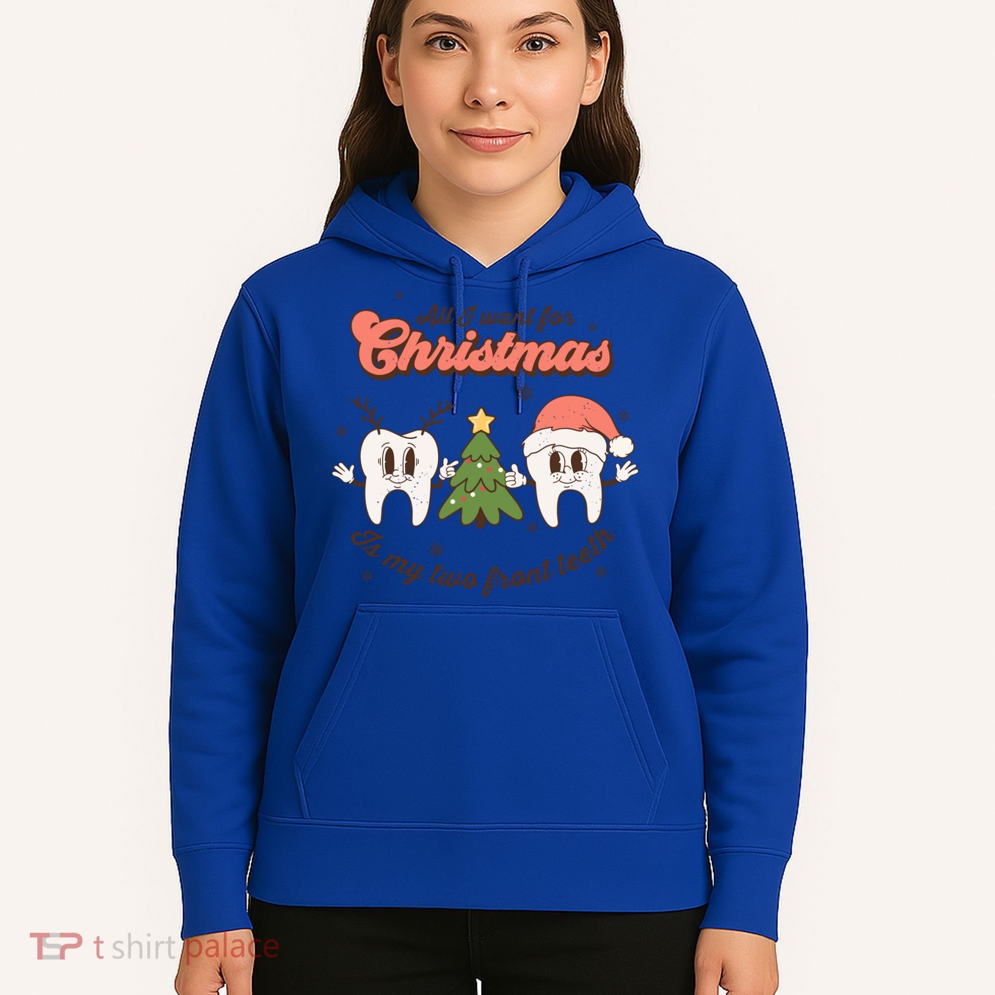 All I Want For Christmas Is My Two Front Teeth Xmas Tree Funny Gift Hoodie