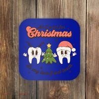 All I Want For Christmas Is My Two Front Teeth Xmas Tree Funny Gift Coaster thumb 0