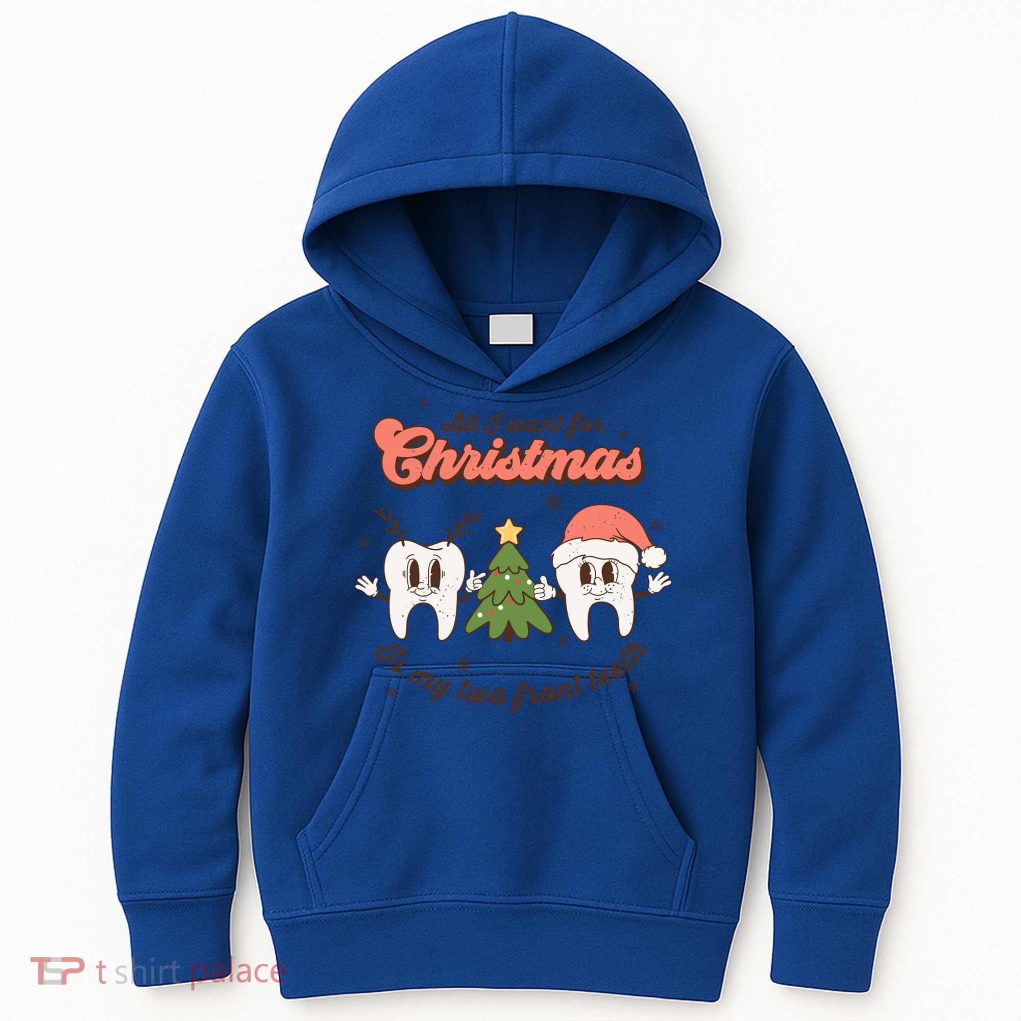 All I Want For Christmas Is My Two Front Teeth Xmas Tree Funny Gift Kids Hoodie