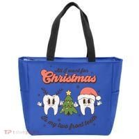 All I Want For Christmas Is My Two Front Teeth Xmas Tree Funny Gift Tote Bag thumb 0