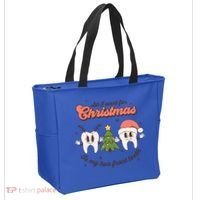 All I Want For Christmas Is My Two Front Teeth Xmas Tree Funny Gift Tote Bag thumb 2