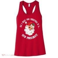 All I Want For Christmas Is A New President Funny Word Play Women's Tank Top thumb 0
