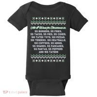 All I Want For Christmas Is 55 Burgers Tacky Sweater Baby Bodysuit thumb 0