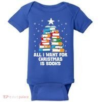 All I Want For Christmas Is Books Xmas Book Reader Reading Gift Baby Bodysuit thumb 0