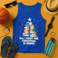 All I Want For Christmas Is Books Xmas Book Reader Reading Gift Tank Top thumb 4