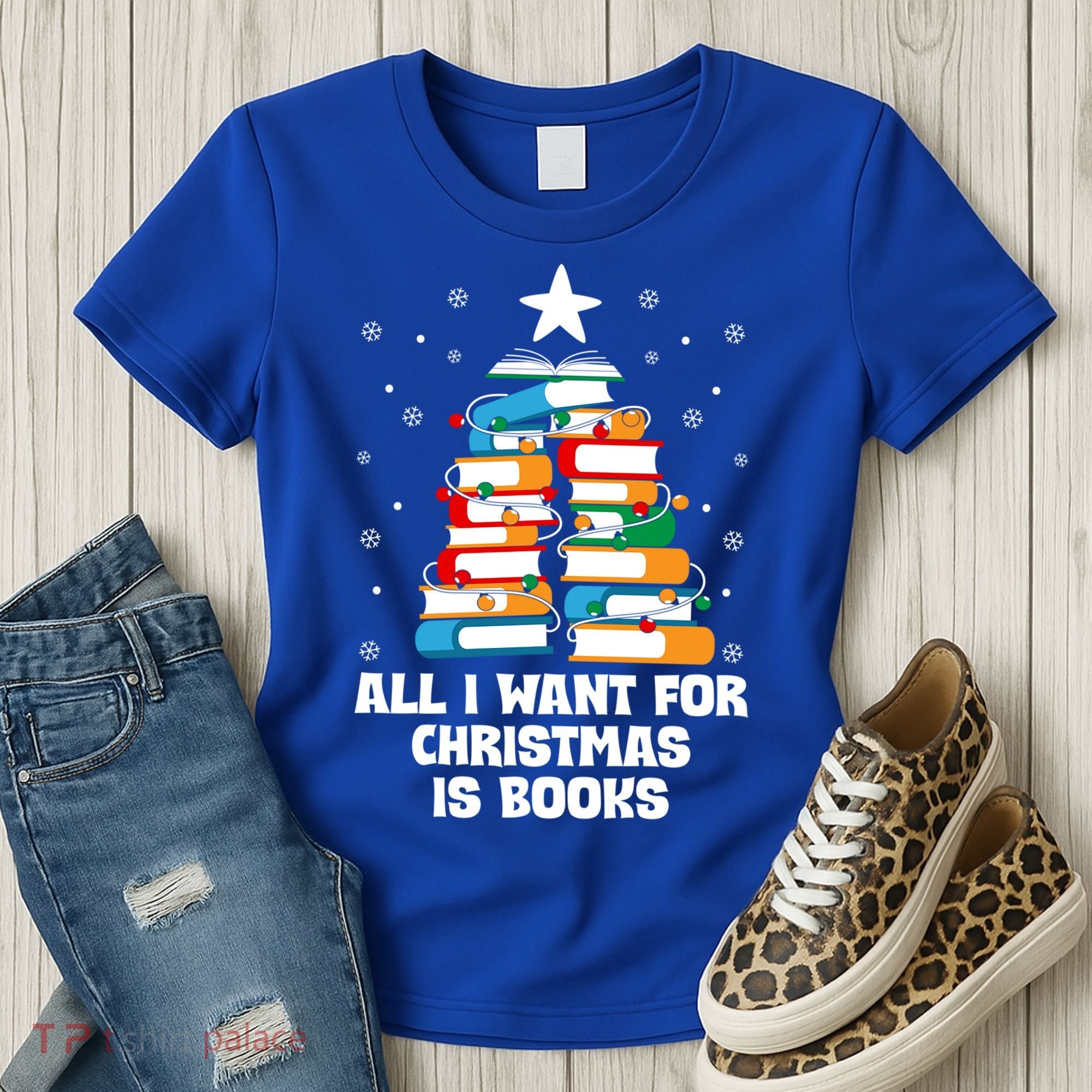 All I Want For Christmas Is Books Xmas Book Reader Reading Gift Women's T-Shirt