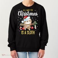 All I Want For Christmas Is A Sloth Funny Sleeping Sloth Gift Women's Sweatshirt thumb 0