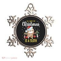 All I Want For Christmas Is A Sloth Funny Sleeping Sloth Gift Ornament thumb 0