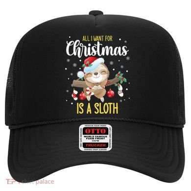 All I Want For Christmas Is A Sloth Funny Sleeping Sloth Gift Hat