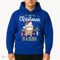 All I Want For Christmas Is A Sloth Funny Sleeping Sloth Gift Hoodie thumb 2
