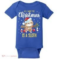 All I Want For Christmas Is A Sloth Funny Sleeping Sloth Gift Baby Bodysuit thumb 0