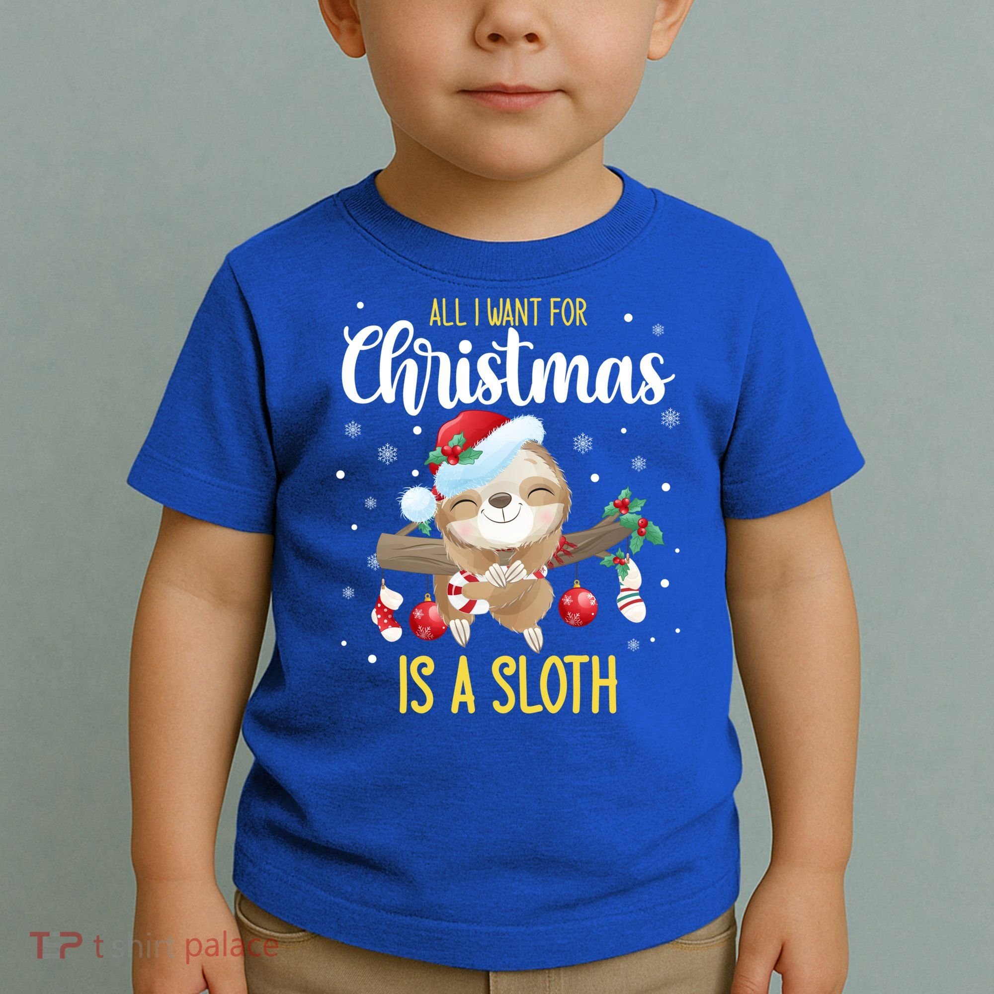 All I Want For Christmas Is A Sloth Funny Sleeping Sloth Gift Toddler T-Shirt