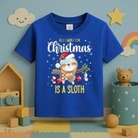 All I Want For Christmas Is A Sloth Funny Sleeping Sloth Gift Toddler T-Shirt thumb 3
