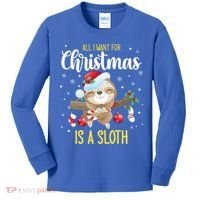 All I Want For Christmas Is A Sloth Funny Sleeping Sloth Gift Kids Long Sleeve Shirt thumb 0