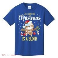All I Want For Christmas Is A Sloth Funny Sleeping Sloth Gift Kids T-Shirt thumb 0