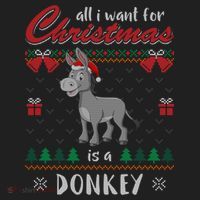 All I Want For Christmas Is A Donkey Ugly Christmas Sweater Gift Beanie thumb 2