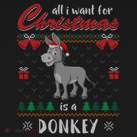 All I Want For Christmas Is A Donkey Ugly Christmas Sweater Gift Women's Hoodie thumb 2