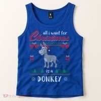 All I Want For Christmas Is A Donkey Ugly Christmas Sweater Gift Tank Top thumb 2
