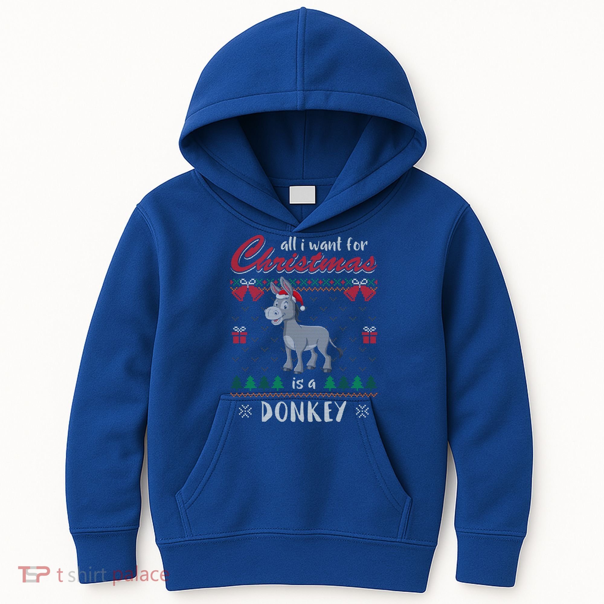 All I Want For Christmas Is A Donkey Ugly Christmas Sweater Gift Kids Hoodie