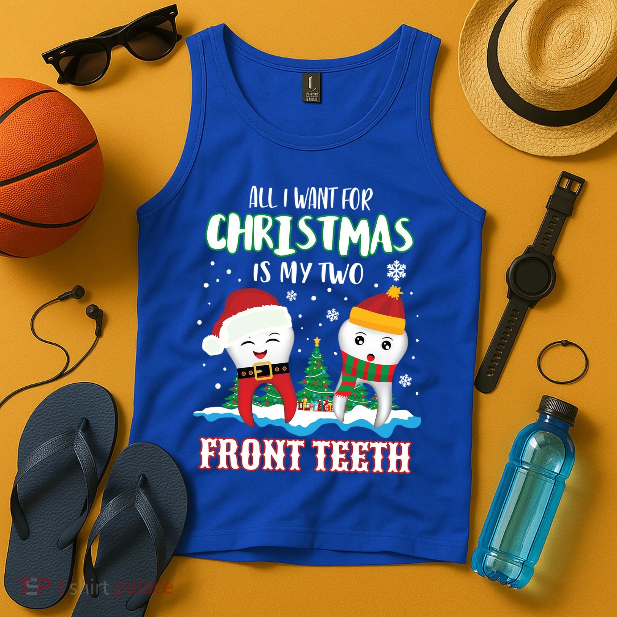 All I Want For Christmas Is My Two Front Teeth Xmas Gift Tank Top