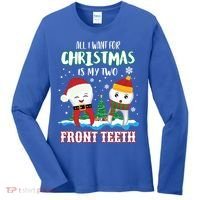All I Want For Christmas Is My Two Front Teeth Xmas Gift Women's Long Sleeve Shirt thumb 0