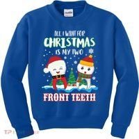 All I Want For Christmas Is My Two Front Teeth Xmas Gift Kids Sweatshirt thumb 0