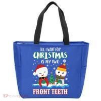 All I Want For Christmas Is My Two Front Teeth Xmas Gift Tote Bag thumb 0