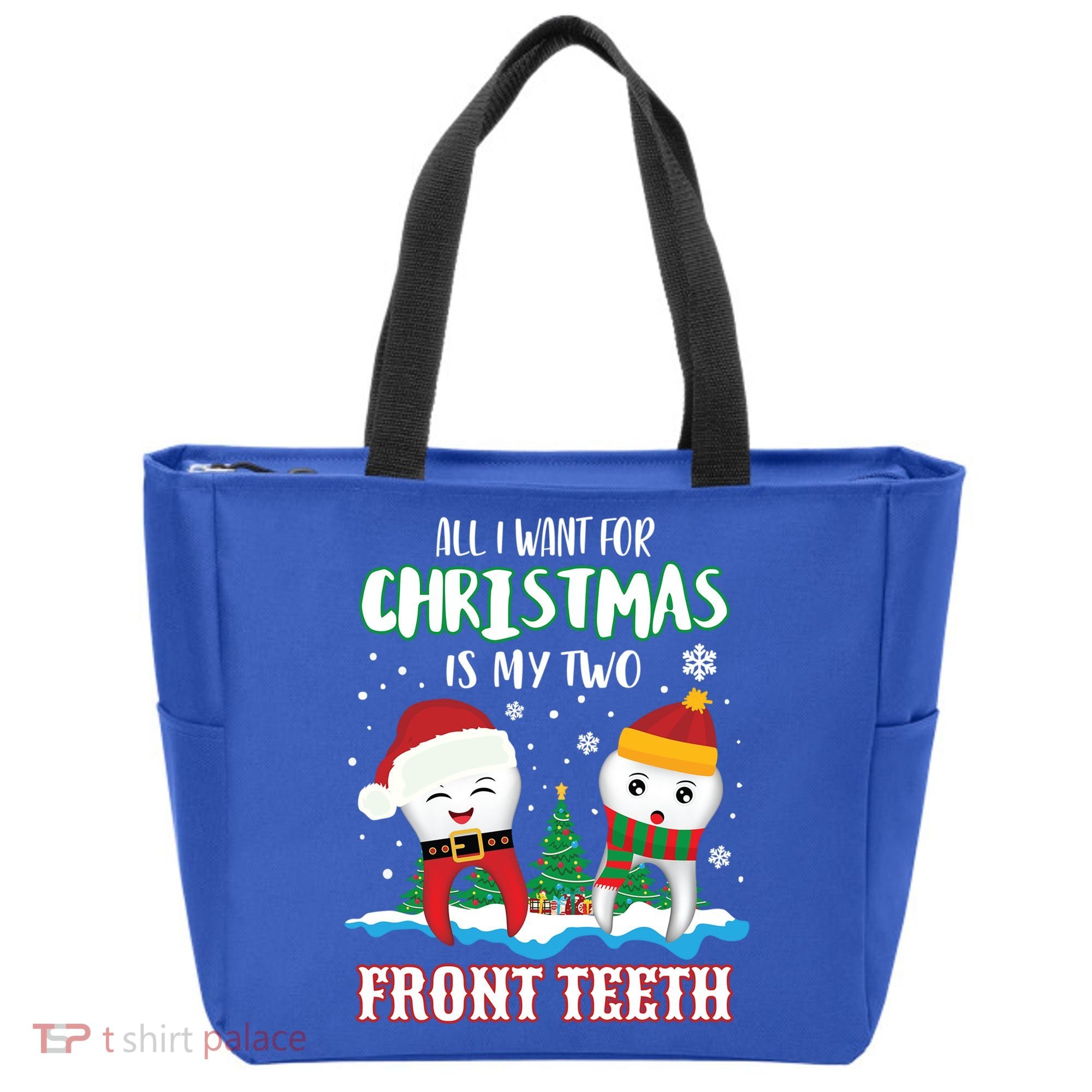All I Want For Christmas Is My Two Front Teeth Xmas Gift Tote Bag