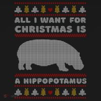 All I Want For Christmas Is A Hippopotamus Cute Ugly Christmas Bucket Hat thumb 4