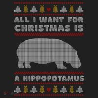 All I Want For Christmas Is A Hippopotamus Cute Ugly Christmas Hat thumb 2