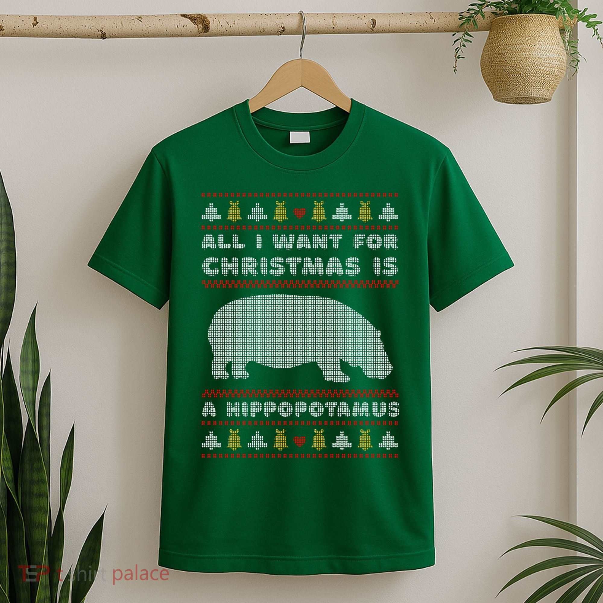 All I Want For Christmas Is A Hippopotamus Cute Ugly Christmas T-Shirt