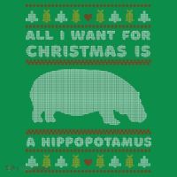 All I Want For Christmas Is A Hippopotamus Cute Ugly Christmas Polo thumb 2