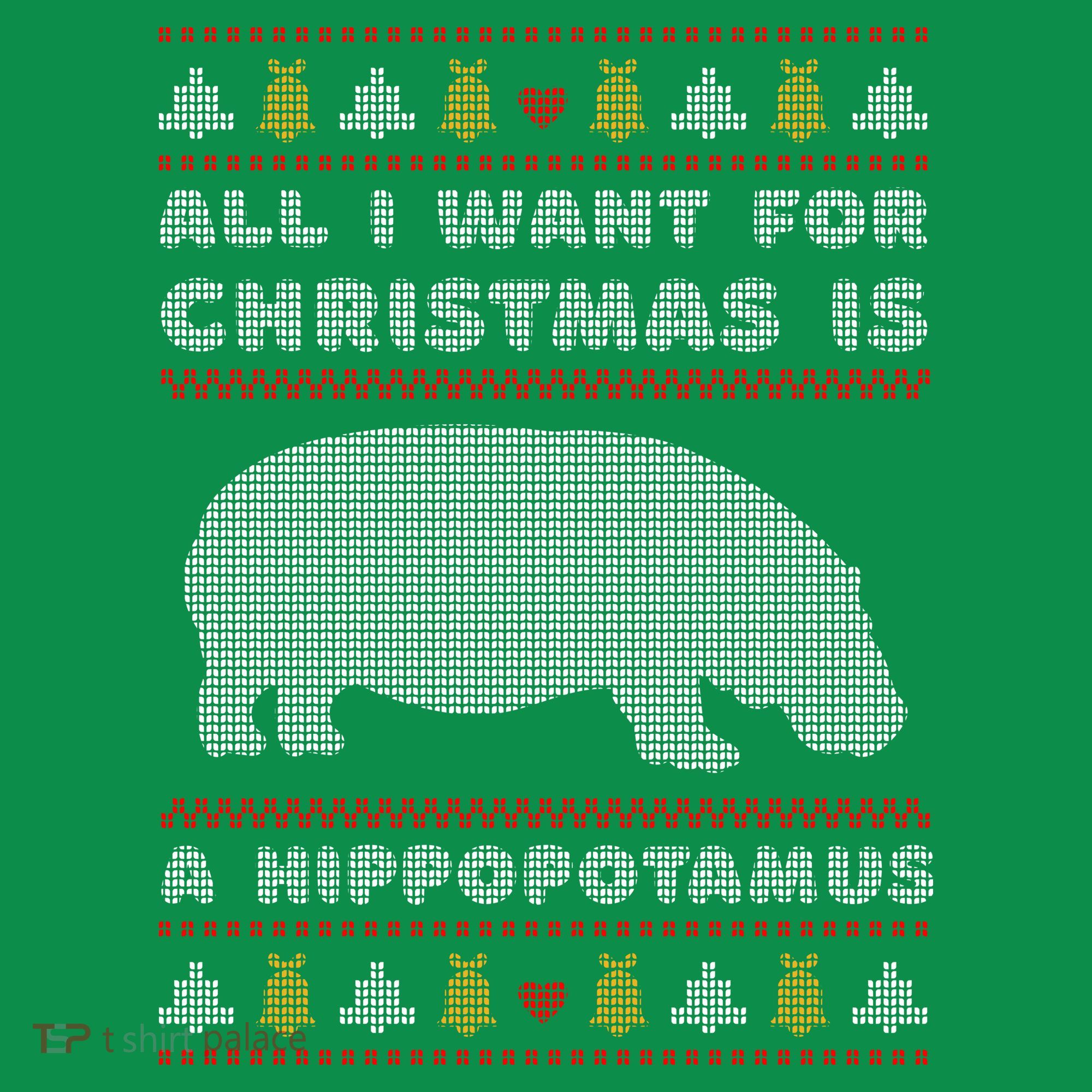 All I Want For Christmas Is A Hippopotamus Cute Ugly Christmas Polo