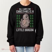 All I Want For Christmas Is A Dragon Ugly Xmas Sweater Gift Women's Sweatshirt thumb 0