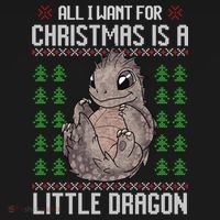 All I Want For Christmas Is A Dragon Ugly Xmas Sweater Gift USA-Made Doggie Bandana thumb 2