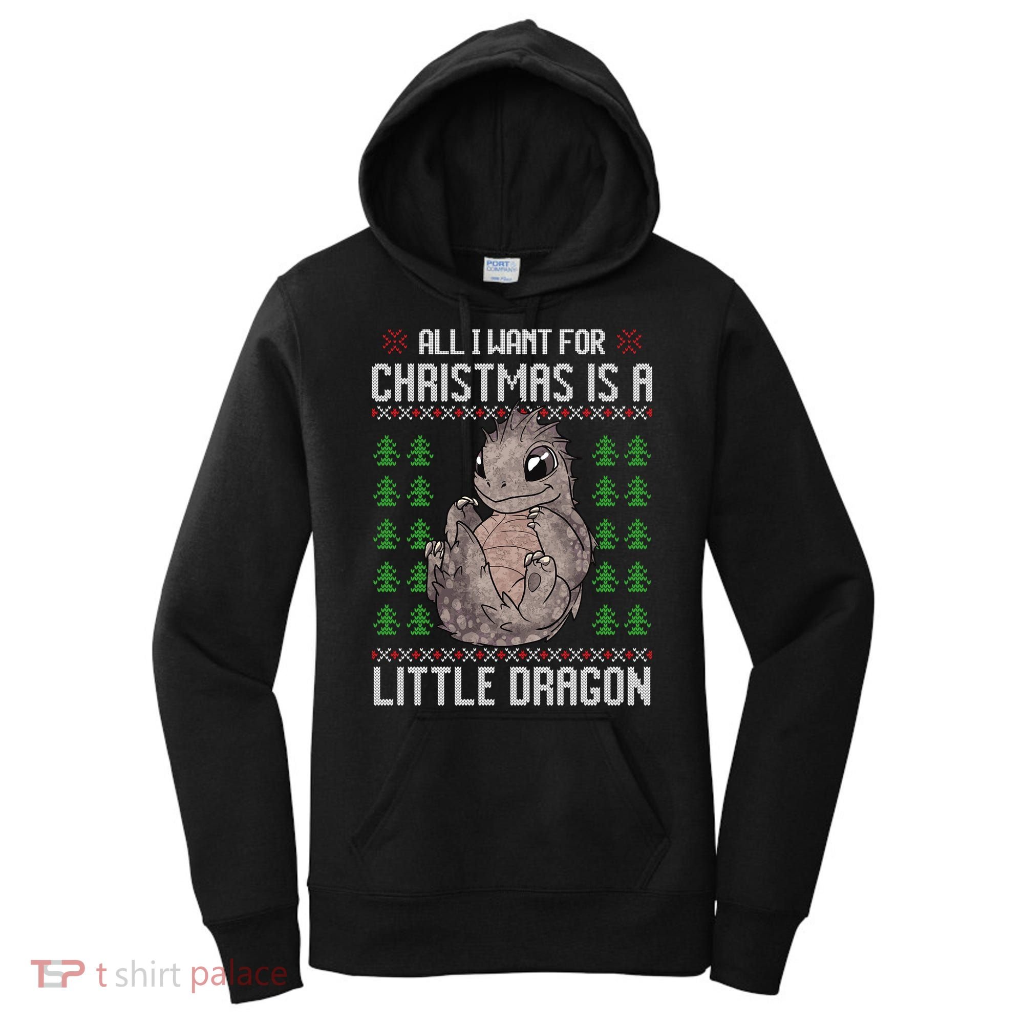 All I Want For Christmas Is A Dragon Ugly Xmas Sweater Gift Women's Hoodie