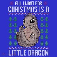 All I Want For Christmas Is A Dragon Ugly Xmas Sweater Gift Apron thumb 3