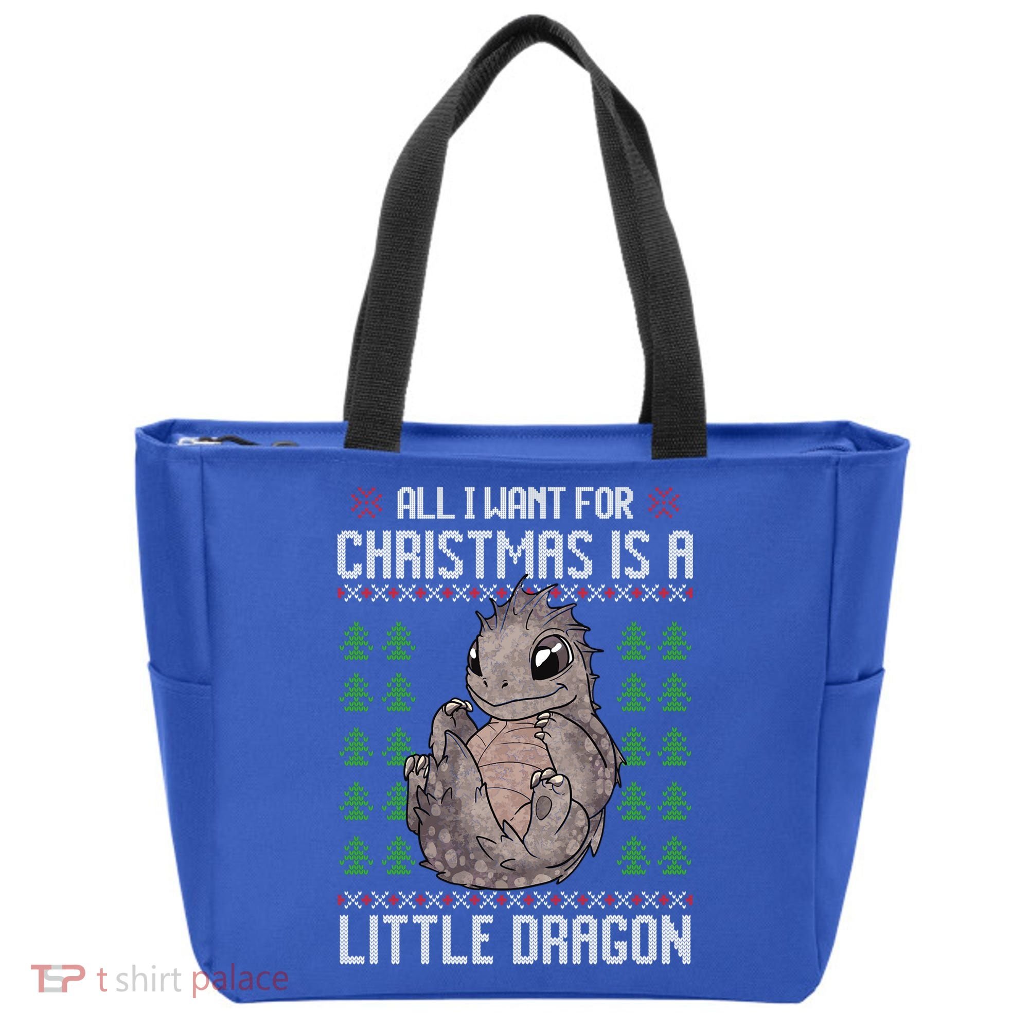 All I Want For Christmas Is A Dragon Ugly Xmas Sweater Gift Tote Bag