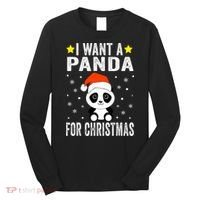 All I Want For Christmas Is More Pandas Christmas Long Sleeve Shirt thumb 0