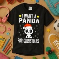 All I Want For Christmas Is More Pandas Christmas Kids T-Shirt thumb 3