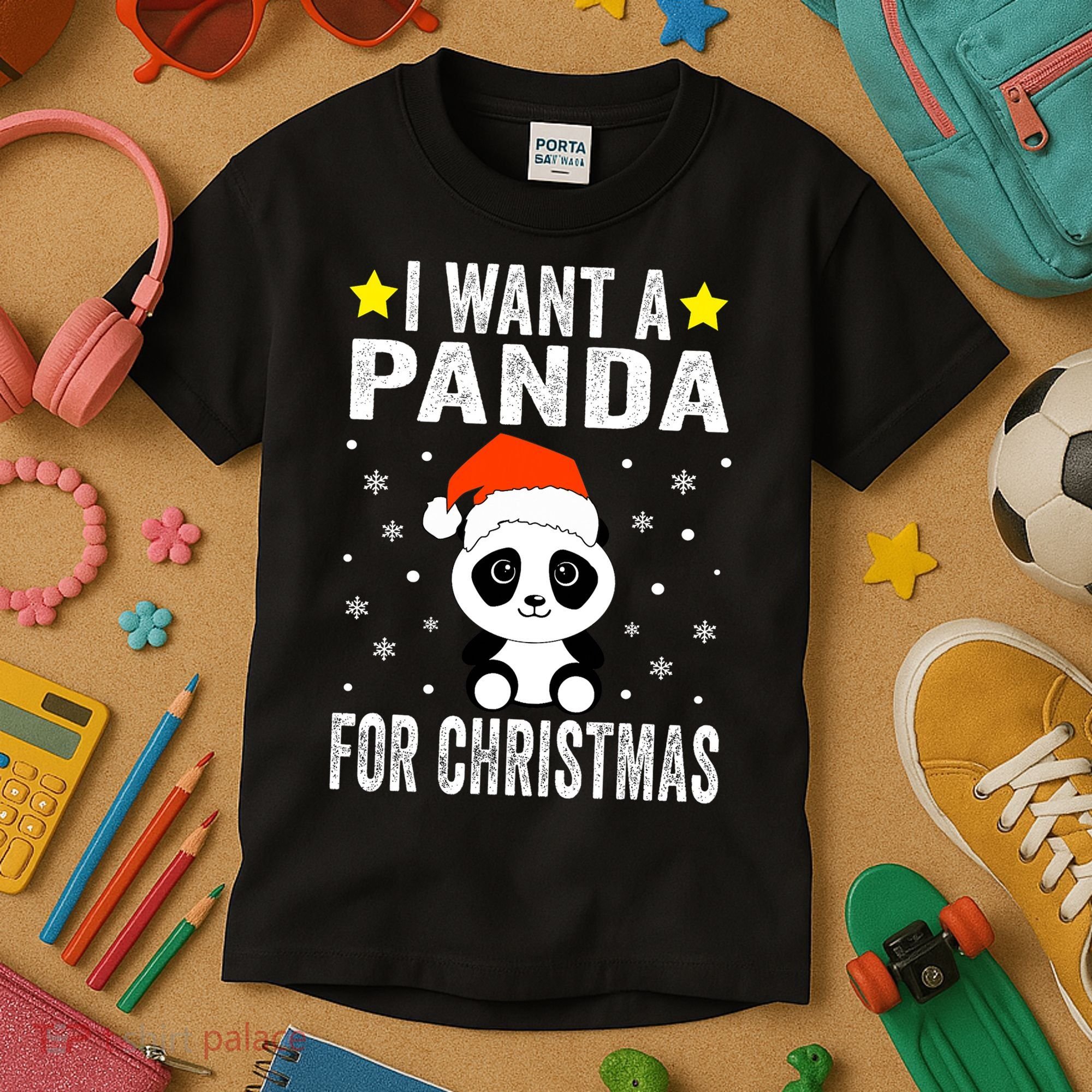 All I Want For Christmas Is More Pandas Christmas Kids T-Shirt