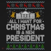 All I Want For Christmas Is A New President Ugly Christmas Sweater Women's Hoodie thumb 2