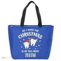 All I Want For Christmas Is My Two Front Teeth Funny Dentist Gift Tote Bag thumb 0
