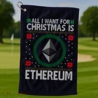 All I Want For Christmas Is Ethereum Crypto Holiday Golf Towel thumb 1