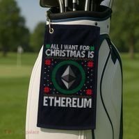 All I Want For Christmas Is Ethereum Crypto Holiday Golf Towel thumb 2