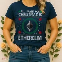 All I Want For Christmas Is Ethereum Crypto Holiday Women's T-Shirt thumb 2